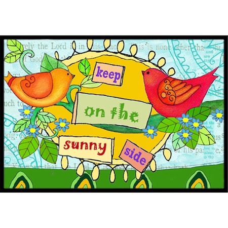 Carolines Treasures Keep On The Sunny Side Indoor and Outdoor Mat- 18 x 27 in. PJC1100MAT